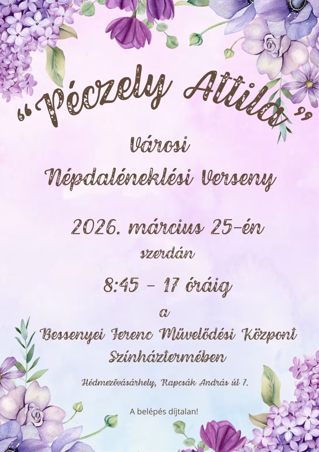 "Péczely Attila" Városi Népdaléneklési Verseny