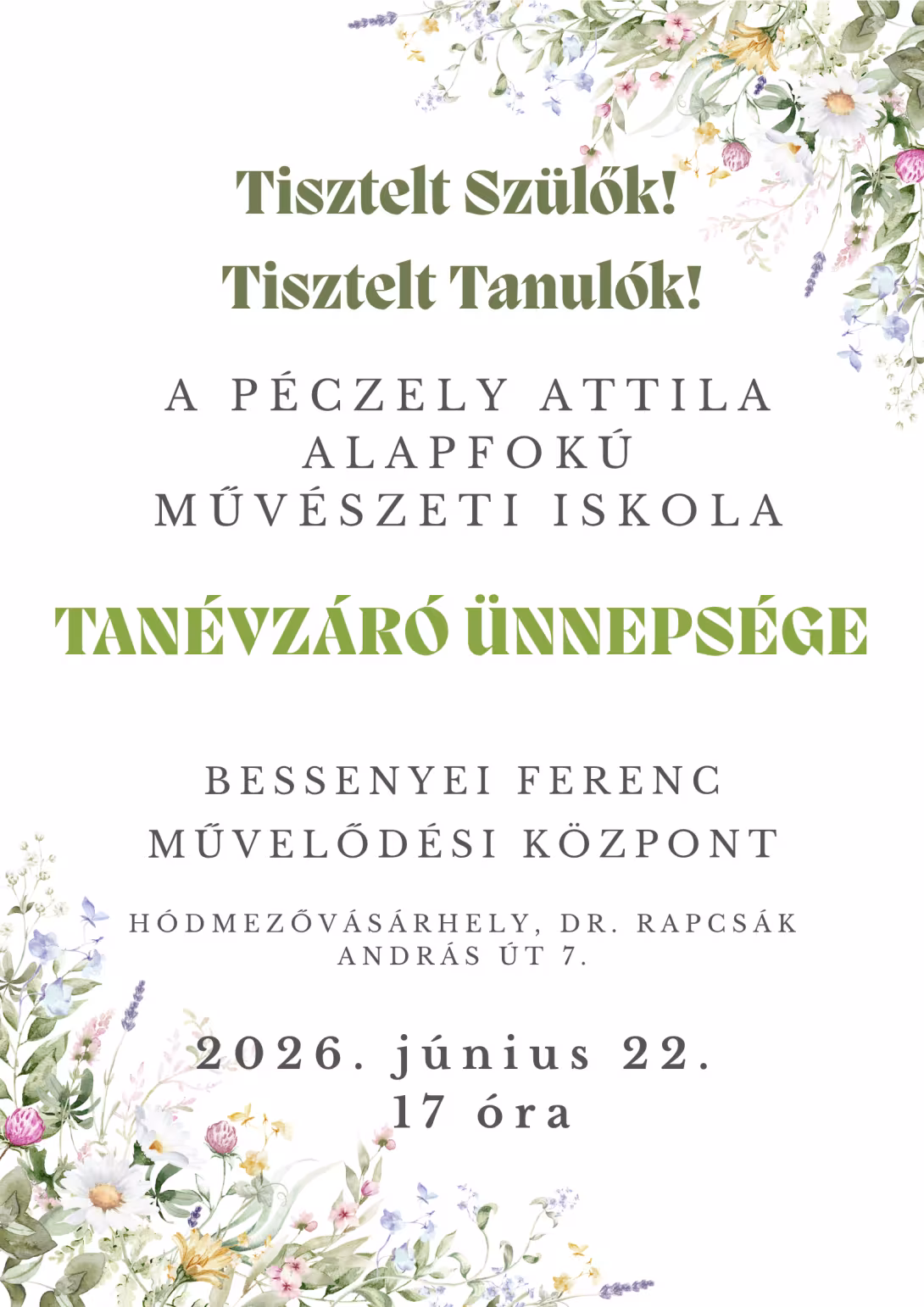 Tanévzáró ünnepség